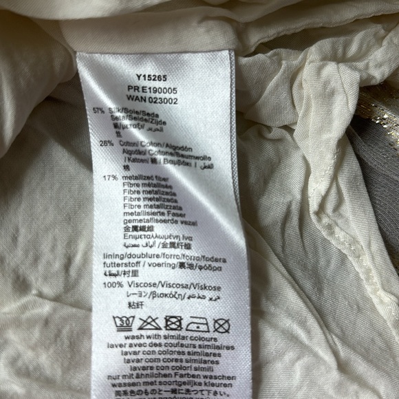 Carrement Beau Girl’s Ivory & Gold Silk Blouse - Picture 7 of 8